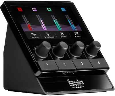 Hercules Stream 100 Audiocontroller Gamer Content Creators Podcaster LCD USB Mic