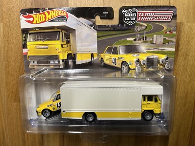 Hot Wheels Premium Team Transport Fleet Flyer + Mercedes Benz 300 SEL 6.8 AMG 