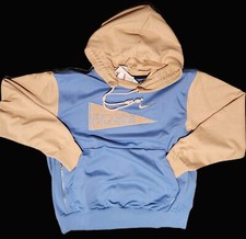 VTG Nike North Carolina Tar Heels Vintage UNC Patched Hoodie Track Blue Jacket