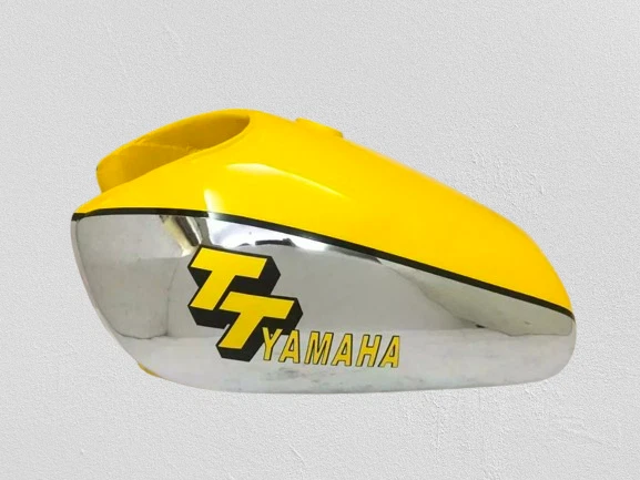 APTO PARA YAMAHA XT TT 500 AMARILLO Y PINTADO CROMO TANQUE GASOLINA ACERO 1N5,1977 Foto 3 de 4