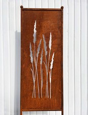 Edelrost Sichtschutz Gräser 162cmx53 cm Rost Metall Windschutz Paravent Stele