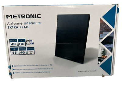 Metronic 416975 Extraflache HDTV Innenantenne mit hoher Auflösung, 55dB Schwarz