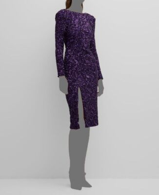 $418 Dress The Population Black Label Women's Purple Sequin Natalie Dress Size S