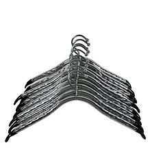 Lee Rowan Silver Heavy Duty Clothes Hangers MCM Vintage Lot Of 9