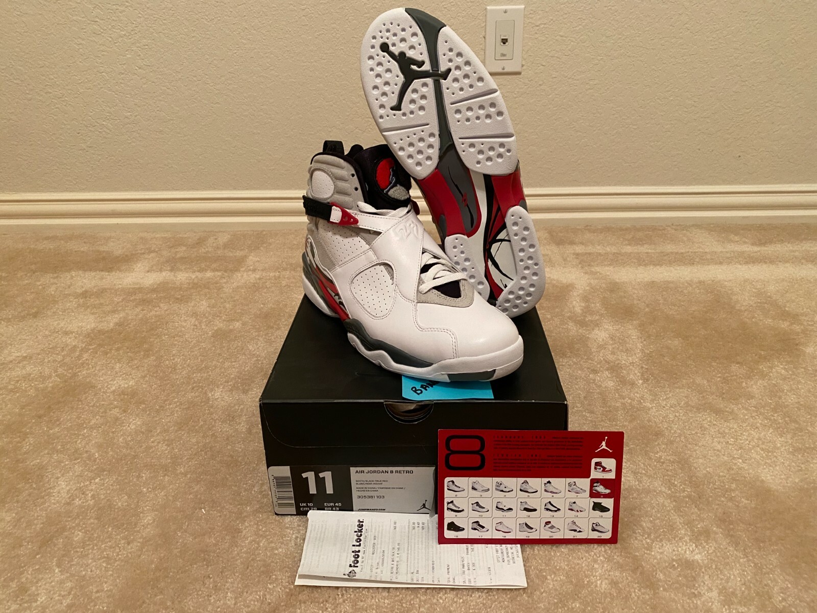 air jordan 8 bugs bunny on feet