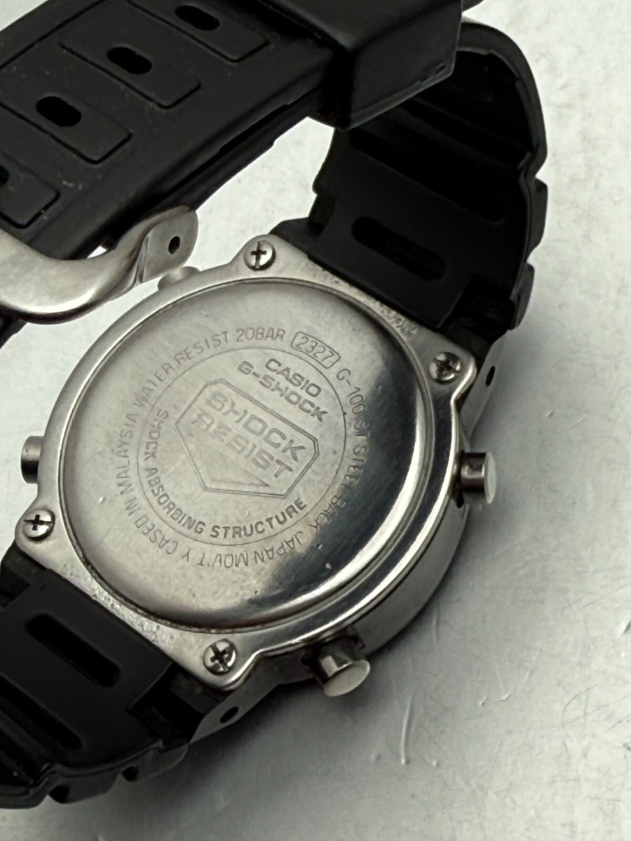 Casio Men's Watch 2327 G-shock G100 Black Resin Analog