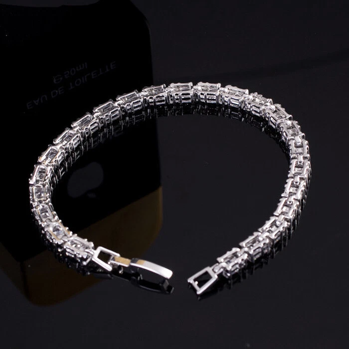 New Lady Jewelry Mix Swiss Blue White Topaz Gemstone Women Silver Bracelets - Image 4 of 4