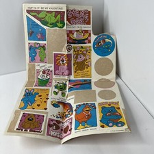 Vtg 80s Stickers Troll Associates Valentines Book Club School Folded Used