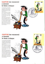 3370/1 +FDC 2 CARTES 1er JOUR  FETE DU TIMBRE 2001 GASTON LAGAFFE   SAINT DIZIER