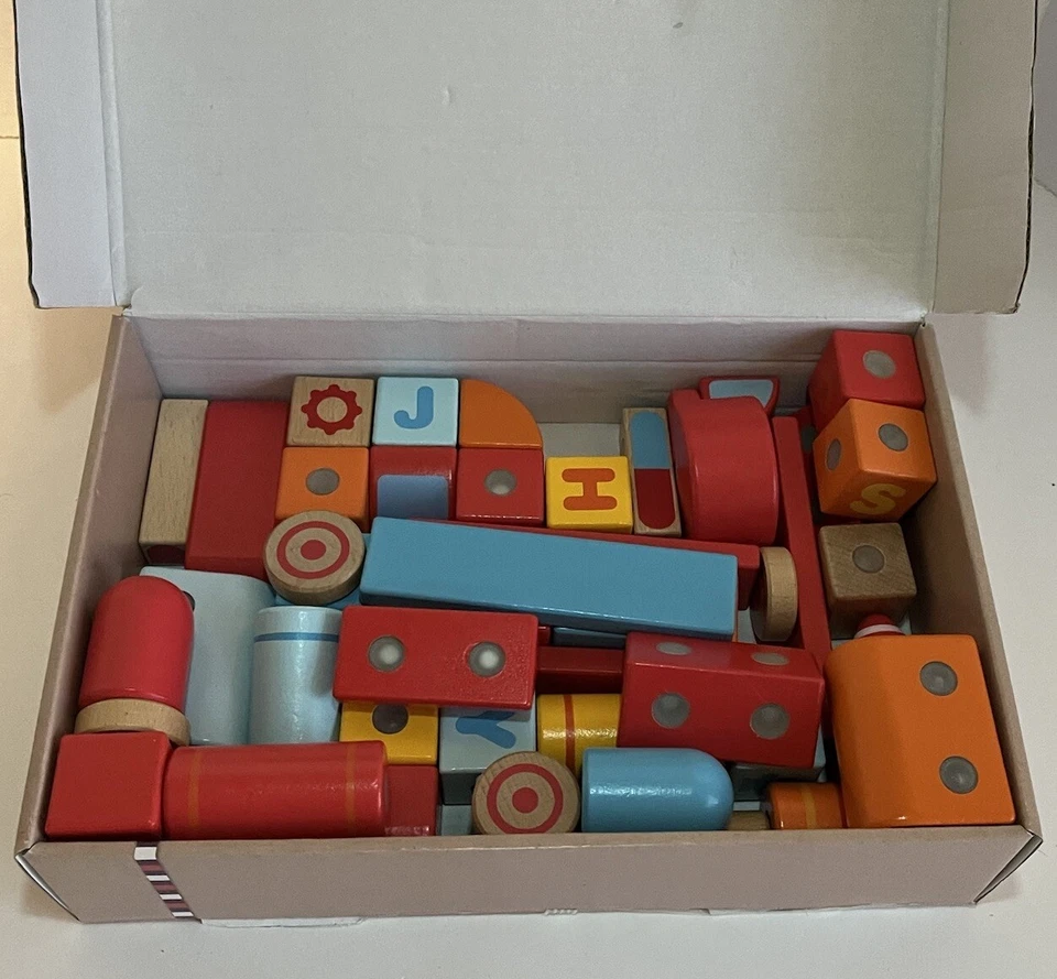 iWood 50 Piece Fire Station Magnetic Block Set Toy Build Toddler Create Fun - Image 2 of 4