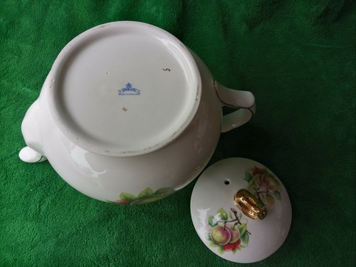 Vintage Sadler Teekanne "Äpfel und Erdbeeren" mit Goldrand England - Bild 6 von 8