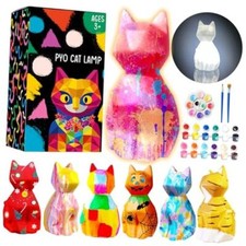 Goodyking Paint Your Own Lamp Kit, DIY Crafts Night Light, Painting Kit Cat
