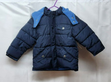 Old Navy Toddler Boy Size 2T Navy Water-Resistant Hooded Puffer Jacket NWT