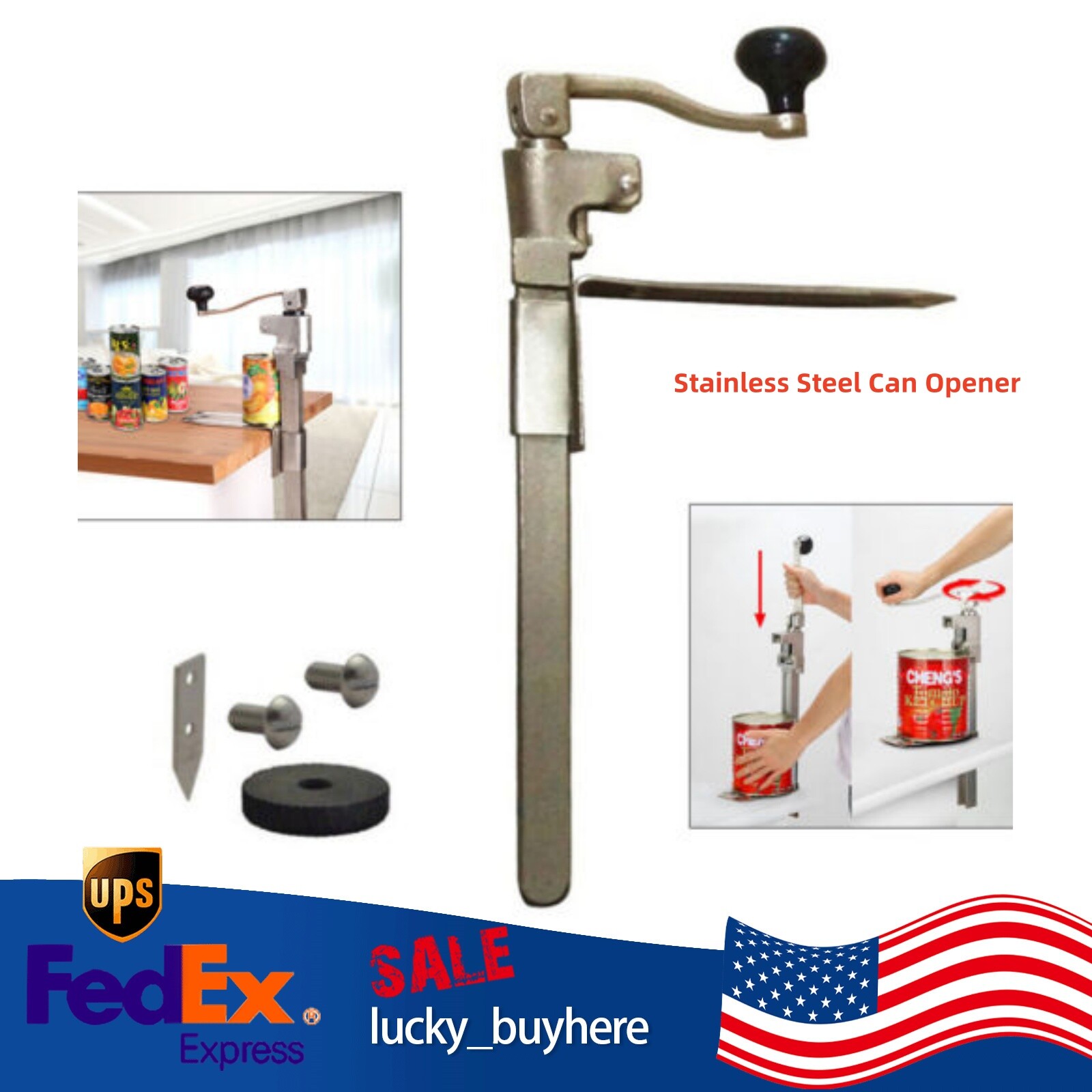 Heavy Duty Commercial Kitchen Tool Stainless Steel Can Opener Manual Table Tool