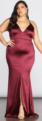 elin satin evening dress