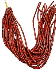 Red Jasper 4 x 13mm Tube Beads 15.5" Strand 28 Beads
