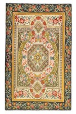 Vintage Karabakh Kilim Rug 7.7x11.8 ft – Olive Floral – Maximalist Living Decor