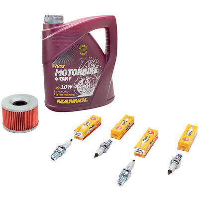 Inspektion für Honda CB 750 K RC01 CB750 1978-82 Öl Set 4L Ölfilter Zündkerzen