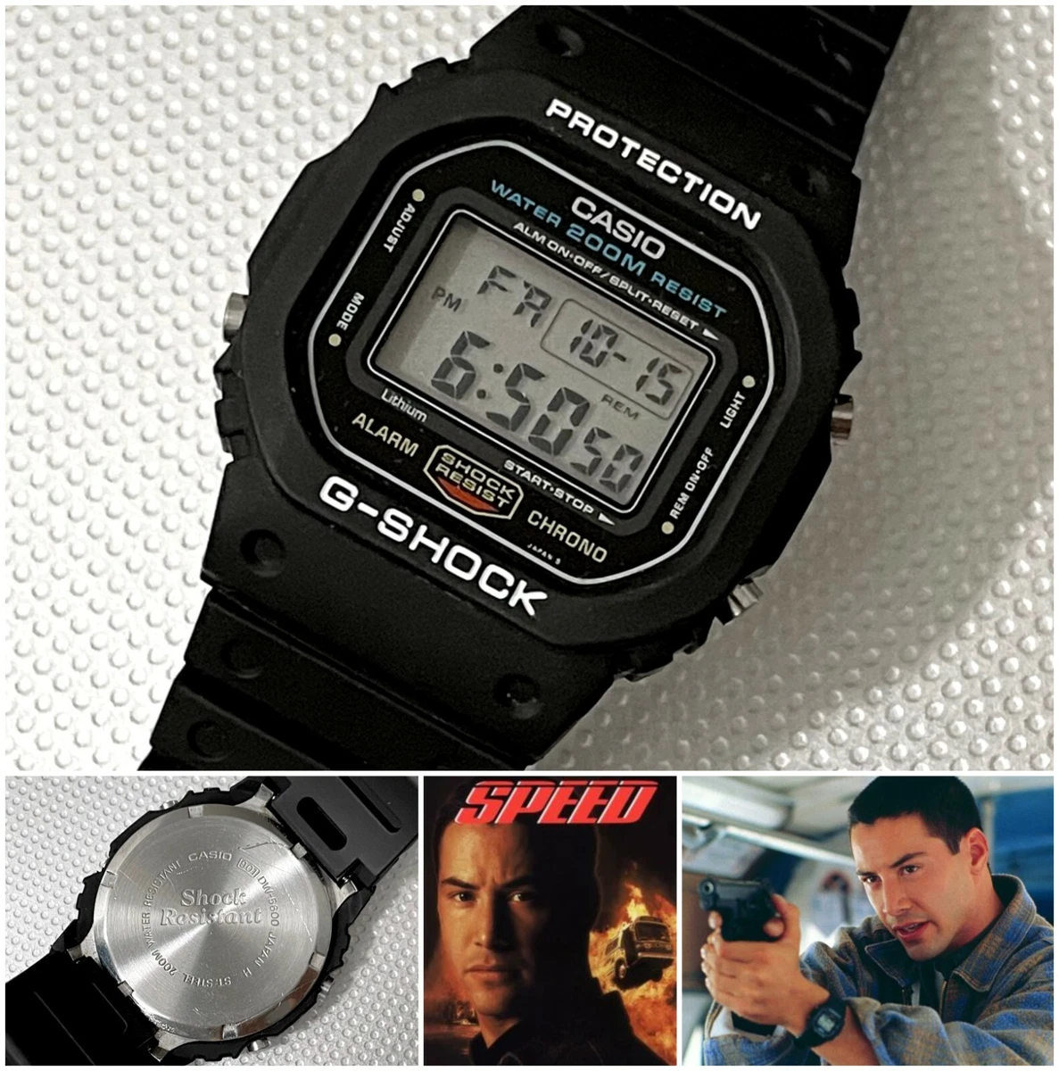 RARE 1990 Casio G-SHOCK DW-5600C-1V 901 as Worn by Keanu Reeves in Speed  Japan H