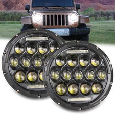 7" Round Halo LED Headlights Hi/Lo Turn Signal DRL For Jeep Wrangler JK TJ CJ LJ