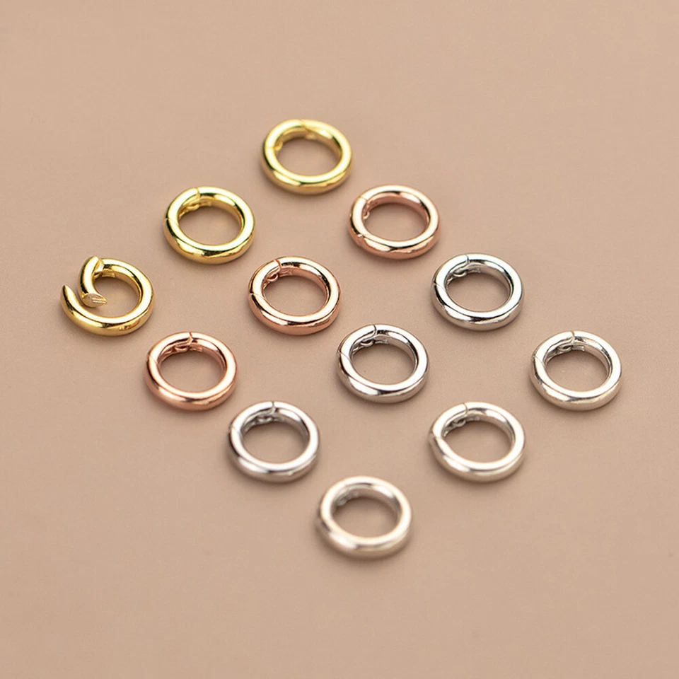 Cierre de conector acortador potenciador de bloqueo de collar redondo de plata de ley A5083 Foto 4 de 4