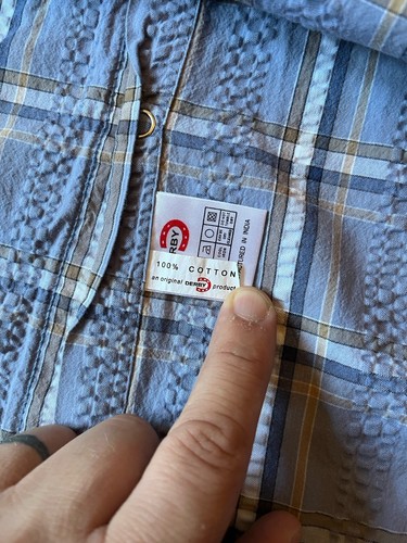 Derby Clothing Mens Medium EU 40 Western Blue Pearl Snap Vintage Style - Picture 4 of 7