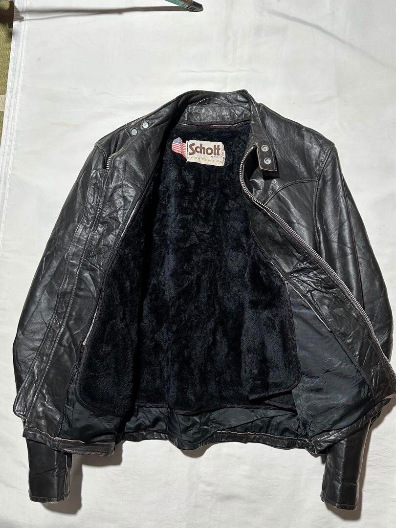 Schott Single Riders Jacket Blouson Men Size 44 Black Biker