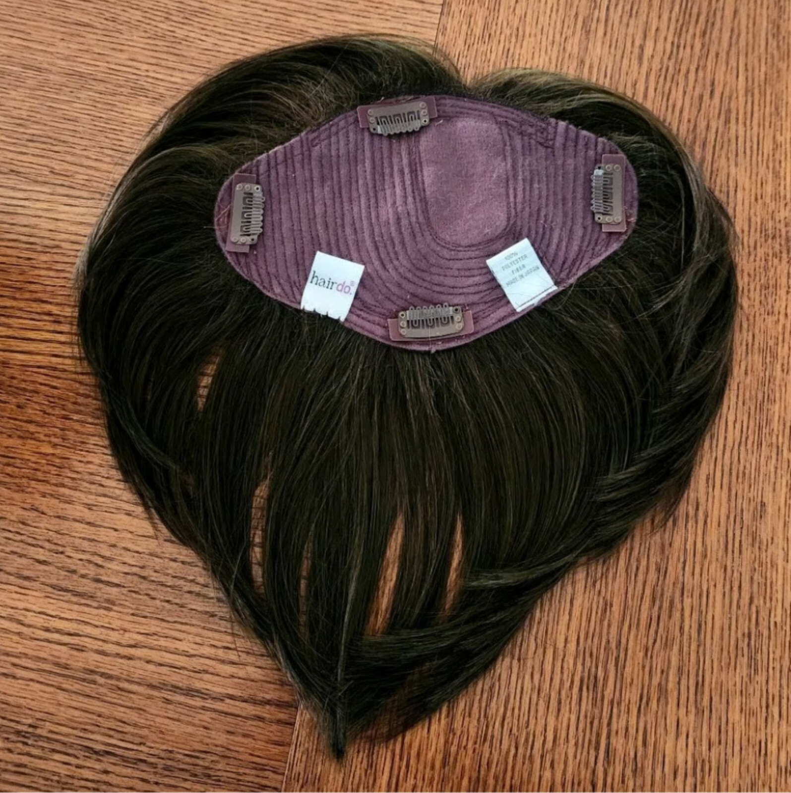 Hairdo Topper, Dark Brown w/Highlights, Synthetic Hair Topper