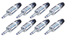  8 PACK REAN NYS225L Jumbo 1/4" Cable Mount Connector w/ 8mm Cable Inlet