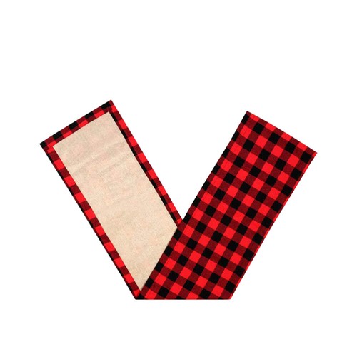Karierten Tisch Rot Und Schwarz Plaid Tisch Runner Rot Schwarz Tisch - Bild 7 von 12