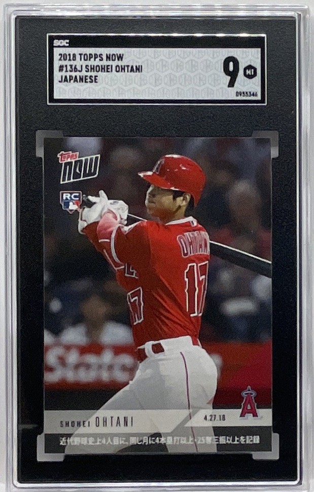2018 Topps Now #136J Shohei Ohtani Japanese Rookie SGC 9 MVP RC Dodgers Angels