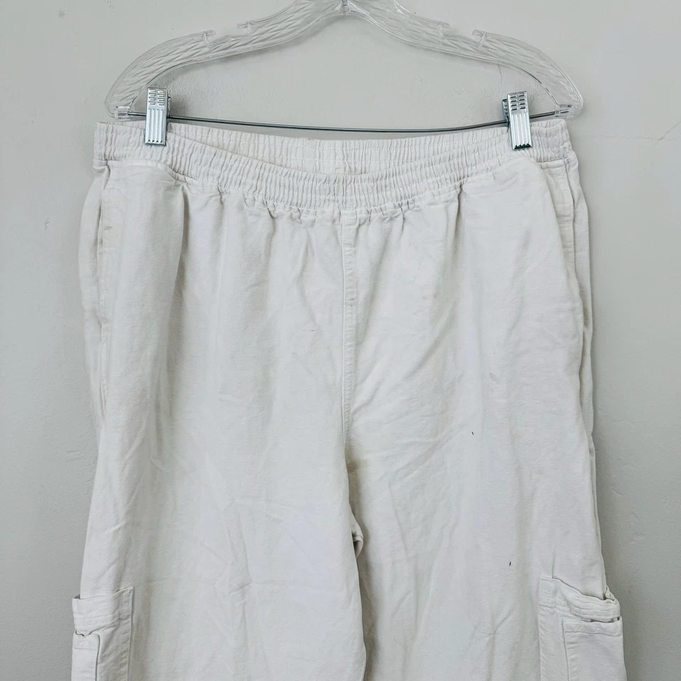 Soft Surroundings Khaki Cotton Stretch Waist Pants Women’s Size L - Image 2 of 4
