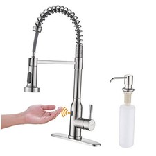 Touchless Kitchen Faucet with Pull Down Sprayer - Thouchless Brushed Nickel