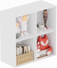 Book Shelf, Wooden Cube Storage Organizer with 11" Open Cubes, Stackable Modular