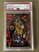 2022 Select Basketball Red Cracked Ice Bennedict Mathurin Rookie RC PSA 9