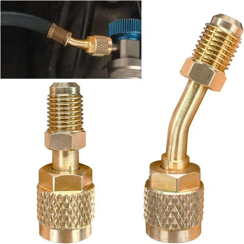 R410A Straight & Angled Adapter, Mini Split System Adapter, 5/16" Female to 1/4"
