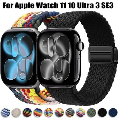 Für Apple Watch Series 11 10 9 8 7 6 5 4 SE 3 Ultra 3 Nylon Armband Ersatz Strap