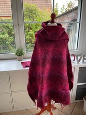 Wollponcho + Stulpen handgefilzt, pink-lila, ca. 38-42., NEU
