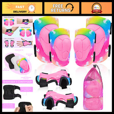 Adjustable Kids Knee Pads Elbow Pads Set with Wrist Guards - Protective Gear f
