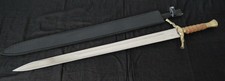 40  Viking Sword Medieval Sharp Battle Ready Wide Bronze Hilt Twist Sheath Girth