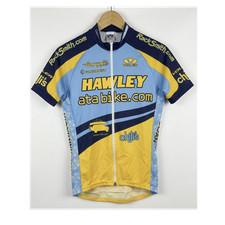 Voler Hawley-Racksmith Team Full Zip Short Sleeve Cycling Jersey Blue Yellow M