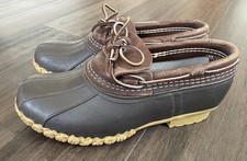 Vintage LL Bean Duck Boots Brown Low Rubber Moc Waterproof Leather Men's Size 8W