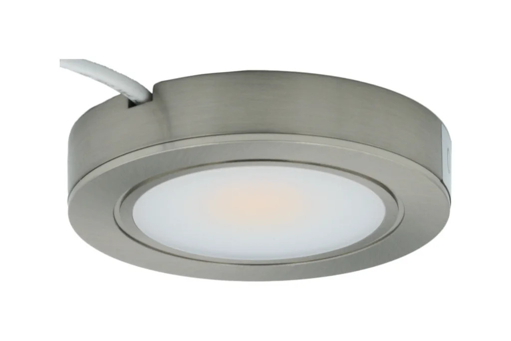 Cabinet Light Silver Ormar 12v 3w LED Surface Mount Brushed Nickel 2700K