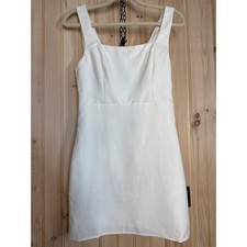 NWT Lulus Blissfully Beaming White Sleeveless Bow Mini Dress Party Cocktail S