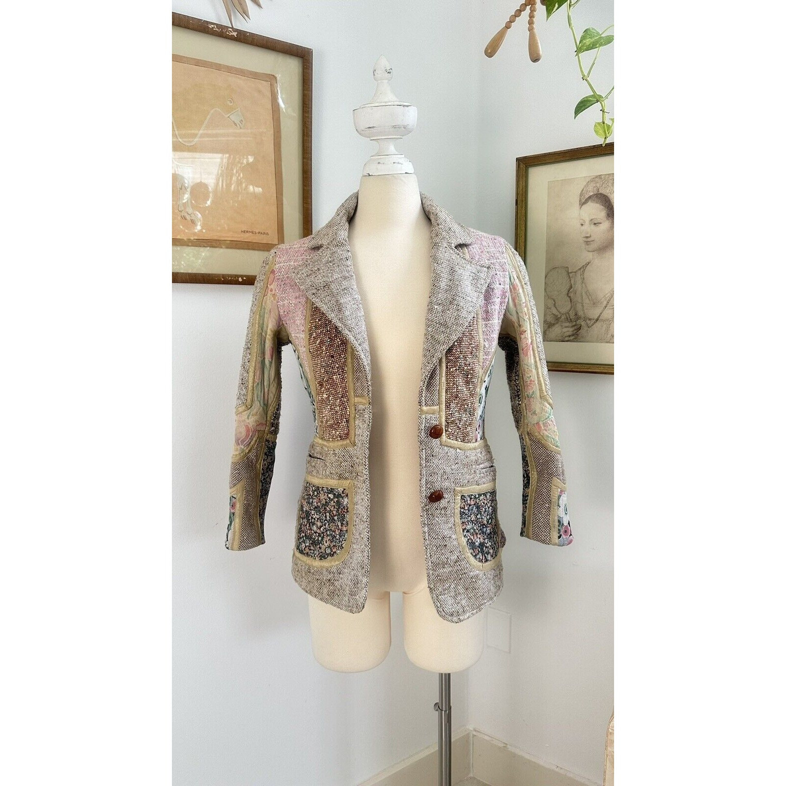 Vintage Boho Patchwork Blazer – Unique Handcrafte… - image 1