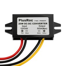 Waterproof 12V/24V To 5V 5A Step Down Converter 25W DCDC Buck Open Wires