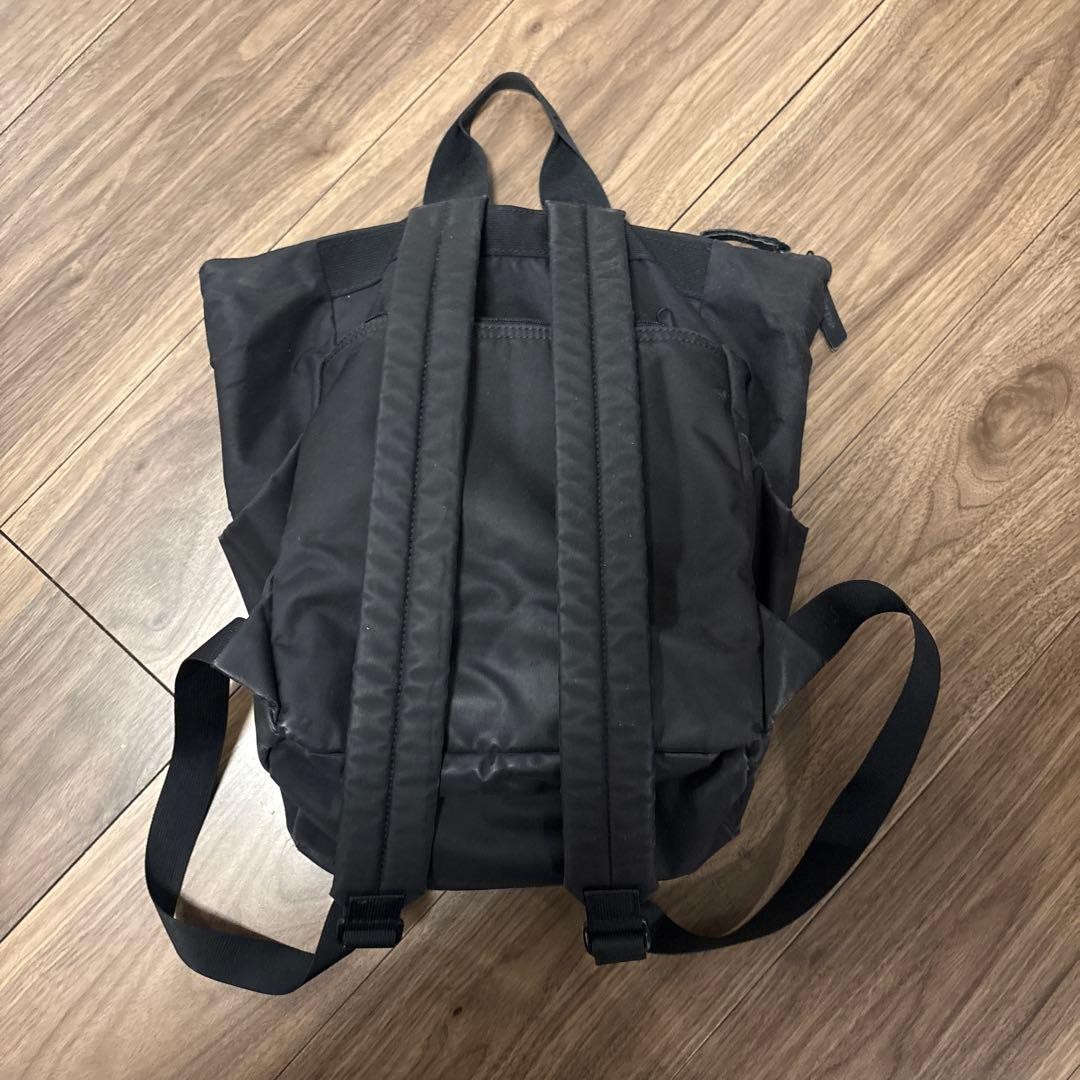 Porter Black Nylon Backpack  adjustable strap zip… - image 2