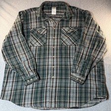 Vintage Carhartt Button Up Shirt Mens XLT Relaxed Plaid Flannel Heavy Workwear