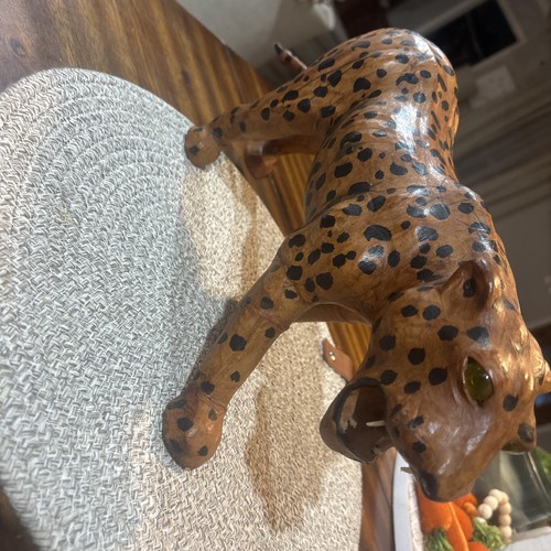 Leather Wrapped Vintage 🐆 Leopard 🐆 12” Long X 7” Tall