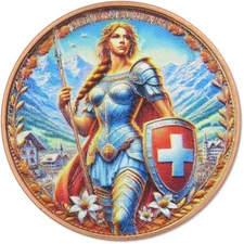 Swiss Helvetia Suntenbit 1 oz .999 Colorized Copper Round SKU:OPC219